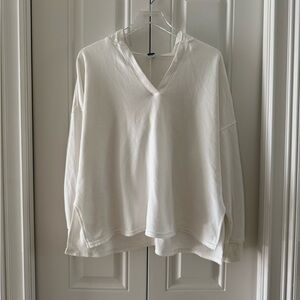 Old Navy Cream V-Neck Hoodie